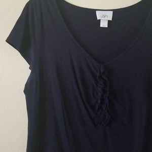 Ann Taylor Loft Ruffle front t-shirt